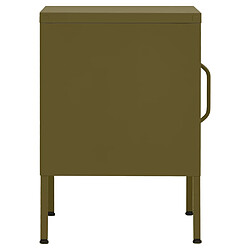 Avis vidaXL Tables de chevet 2 pcs Vert olive 35x35x51 cm Acier