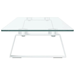 Acheter vidaXL Support de moniteur blanc 100x20x8 cm verre trempé et métal