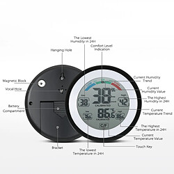 Wewoo Thermomètre numérique multifonctionnel d'humidité de la température d'hygromètre TS-S93, affichage tendance valeur minimale mini C / Funit (bleu)