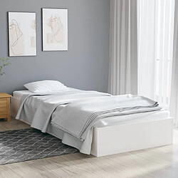 vidaXL Cadre de lit sans matelas blanc bois massif 90x190 cm