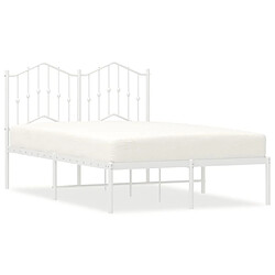 Maison Chic Lit adulte - Cadre de lit métal avec tête de lit pour chambre blanc 120x200 cm -MN23460