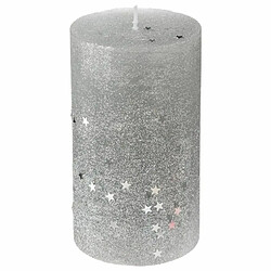 Bougie Cylindre Paillettes Colorama 340g Argent