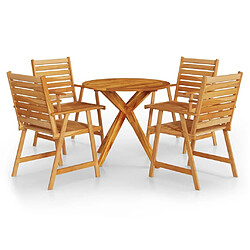 Salle à manger de jardin 5 pcs,Table et chaise à dîner Bois d'acacia solide -MN61321