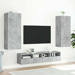 Acheter Maison Chic Meuble TV, Banc TV pour salon, Meuble de rangement mural gris béton 40,5x30x102 cm bois d'ingénierie -GKD27204