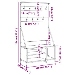 vidaXL Porte-vêtements et rangement des chaussures chêne sonoma pas cher