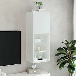 Acheter Maison Chic Meuble TV avec lumières LED, Banc TV pour salon, Meuble de rangement blanc 40,5x30x102 cm -GKD68513