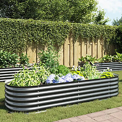 vidaXL Lit surélevé de jardin 240x80x44 cm Acier galvanisé Gris