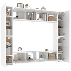 Avis vidaXL Ensemble de meubles TV 8 pcs Blanc Bois d'ingénierie