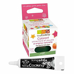 Scrapcooking Colorant alimentaire naturel Vert + Stylo de glaçage noir