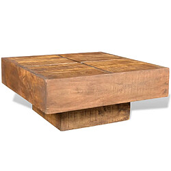 Avis ComfortXL Table Basse Carrée Marron Bois Massif De Manguier