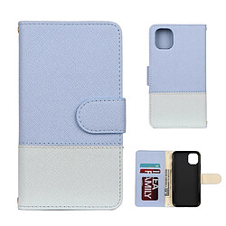 Wewoo Coque Pour iPhone 11 Étui à rabat en cuir avec support et cadre photo emplacements cartes et portefeuille bleu clair