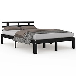 vidaXL Cadre de lit sans matelas noir bois massif 150x200 cm