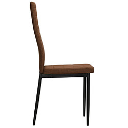 Decoshop26 Lot de 6 chaises de salle à manger cuisine style moderne en tissu marron CDS022624 pas cher