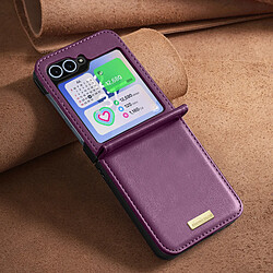 Avis Avizar Coque pour Samsung Galaxy Z Flip 6 Dos Cuir Vegan Intérieur Rigide Violet Foncé