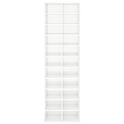 Acheter Maison Chic Armoire à Chaussures,Meuble de Rangement à Chaussures blanc brillant 54x34x183cm bois ingénierie -MN96356