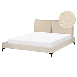 Beliani Lit double bouclé beige 160 x 200 cm MELLE