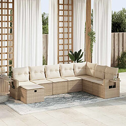 vidaXL Salon de jardin avec coussins 8 pcs beige résine tressée