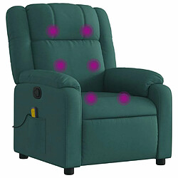 Maison Chic Fauteuil Relax pour salon, Fauteuil de massage inclinable Vert foncé Tissu -GKD37265