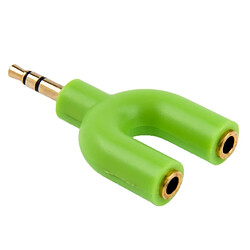 Wewoo Dédoubleur Adaptateur Jack vert 3.5mm Stéréo Mâle à Double 3.5mm Femelle Splitter