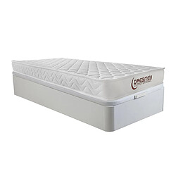 Vente-Unique Ensemble 90 x 190 cm sommier coffre blanc + matelas mémoire de forme ép.15cm - PELOPS de DREAMEA