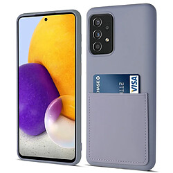 Coque en silicone antichoc avec porte-carte violet pour votre Samsung Galaxy A72 4G/5G