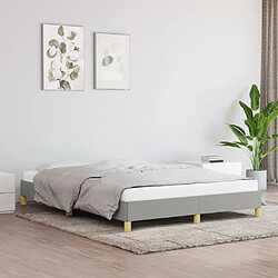 vidaXL Cadre de lit sans matelas gris clair 140x190 cm tissu