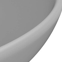 Acheter vidaXL Lavabo rond de luxe de salle Gris clair mat 32,5x14cm Céramique