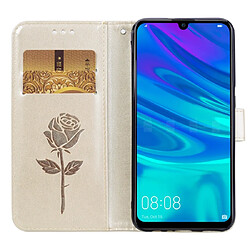 Wewoo Housse Coque Étui en cuir PU à rabat horizontal relief rose pour Huawei P Smart 2019avec support et fentes cartes et portefeuille or pas cher