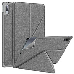 Etui en PU Sommeil/Réveil avec support origami gris pour votre Lenovo Tab P11 Pro J716/TB-J706F