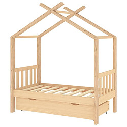 Maison Chic Lit d'Enfant Chambre - Cadre de lit pour enfant avec tiroir Bois de pin massif 70x140 cm -MN13189