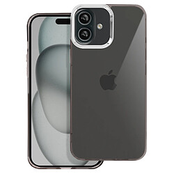 Avizar Coque pour iPhone 16 Plus Souple Design Fumé Contour Caméra Métallisé Noir