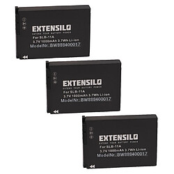 Vhbw EXTENSILO 3x Batteries compatible avec Samsung Digimax WB100, ST1000, ST5000, ST5500 appareil photo, reflex numérique (1000mAh, 3,7V, Li-ion)