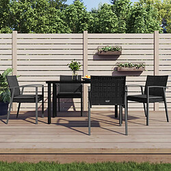 vidaXL Ensemble à manger de jardin 5 pcs coussins résine tressée acier