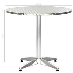 vidaXL Table de jardin Argenté 80x70 cm Aluminium pas cher