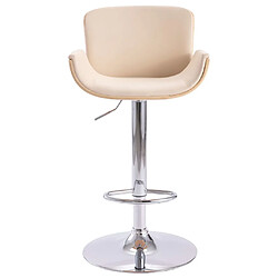 vidaXL Tabouret de bar Crème Similicuir