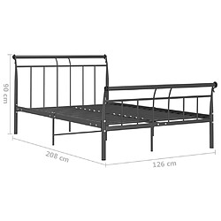 vidaXL Cadre de lit sans matelas noir métal 120x200 cm pas cher