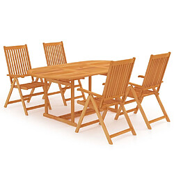 Maison Chic Salon de jardin 5 pcs - Table et chaises d'extérieur - Mobilier/Meubles de jardin Moderne Bois de teck massif -MN90638