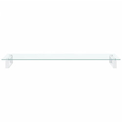 Avis vidaXL Support de moniteur blanc 100x35x8 cm verre trempé et métal