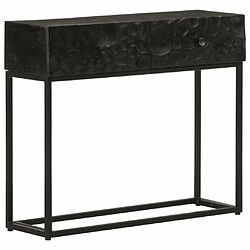 Maison Chic Table console | Meuble d'entrée | Table d'appoint noir 90x30x76 cm bois massif de manguier et fer -GKD83593