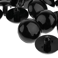 Acheter 100 pièces en plastique noir yeux de sécurité avec dos pour poupées bricolage 18mm