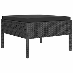 Acheter Maison Chic Salon de jardin 2 pcs avec coussins - Table et chaises d'extérieur - Mobilier/Meubles de jardin Moderne Résine tressée Noir -MN48386