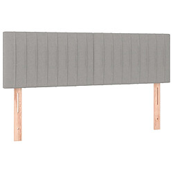 Avis vidaXL Tête de lit à LED Gris clair 144x5x78/88 cm Tissu