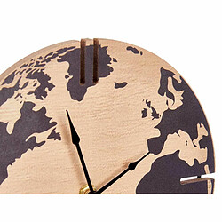 Gift Decor Horloge de table Mappemonde Noir Métal Bois MDF 22,5 x 30,5 x 12 cm (6 Unités)