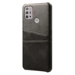 Coque en TPU + PU avec porte-cartes noir pour votre Motorola Moto G10/G30