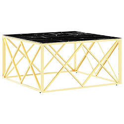 Maison Chic Tabls basse,Table Console pour salon doré 80x80x40 cm acier inoxydable et verre -MN84425