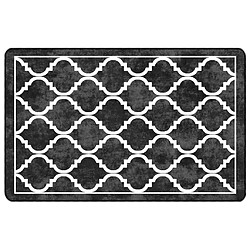 vidaXL Tapis lavable noir et blanc 190x300 cm antidérapant