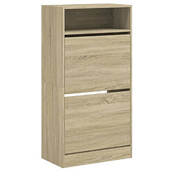 Acheter Maison Chic Armoire à chaussures | Meuble de rangement à chaussures Meuble d'Entrée chêne sonoma 60x34x116cm Bois d'ingénierie -MN16938