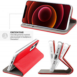 Avis Jaym Étui Folio pour Apple iPhone 12 Pro Max Magnétique Fonction Stand Rouge