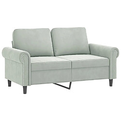 Maison Chic Canapé à 2 places,Sofa de Salon,Canapé droit Gris clair 120 cm Velours -GKD559127