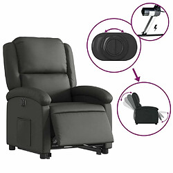 Maison Chic Fauteuil Relax pour salon, Fauteuil inclinable électrique noir cuir véritable -GKD72991 pas cher